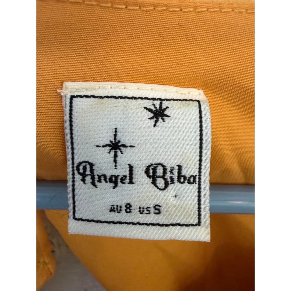 Angel Biba Boho Yellow Floral Ruffle Cutout Dress – Size Small - Picture 6 of 8
